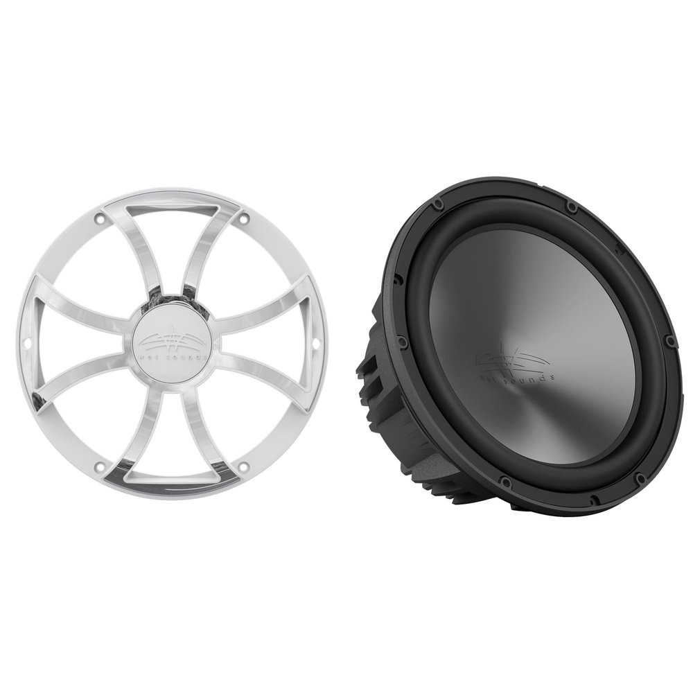 Wet Sounds REVO 10 HP S4 V3 Marine Subwoofer, White/SS Grille