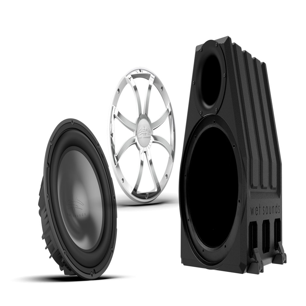 Wet Sounds REVO 12 HP S4 V3 Subwoofer with XS-W-SS Grille V3 and PORTED-12-ENC Enclosure