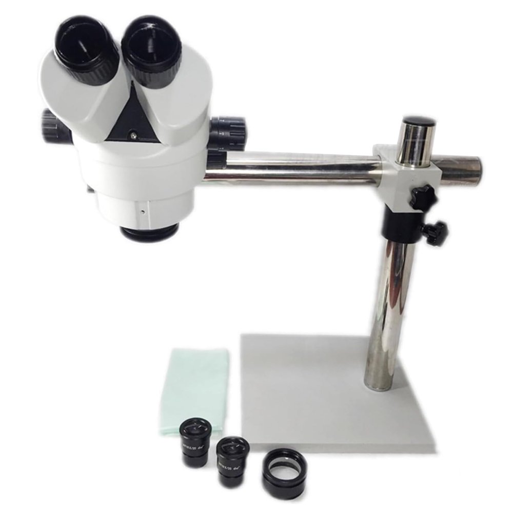 Professional Jewelry Microscope, Multi-Directional Micro Inlaid Magnifier with Flexible Arm and Eye Mirror WF10*/20, 7X-45X Magnification and Clear Field, for Photography, Gemology