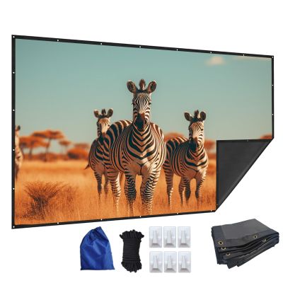 60-300 inch Projector Screen, 16:9 Black Backing Portable Projection Movie Screen for Home Theater Outdoor Indoor Office(180in)