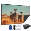 60-300 inch Projector Screen, 16:9 Black Backing Portable Projection Movie Screen for Home Theater Outdoor Indoor Office(180in) view 1