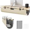 2-in-1 Under Desk Cable Management Tray & Privacy Panel, Dual-Sided Thick Felt Cord Organizer with 20 Cable Ties,Heavy Duty Steel Frame Support, No-Drill Clamp Mount,Large Capacity (Khaki/Gray, 45.2") view 1