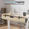 2-in-1 Under Desk Cable Management Tray & Privacy Panel, Dual-Sided Thick Felt Cord Organizer with 20 Cable Ties,Heavy Duty Steel Frame Support, No-Drill Clamp Mount,Large Capacity (Khaki/Gray, 45.2") view 3