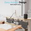 2-in-1 Under Desk Cable Management Tray & Privacy Panel, Dual-Sided Thick Felt Cord Organizer with 20 Cable Ties,Heavy Duty Steel Frame Support, No-Drill Clamp Mount,Large Capacity (Khaki/Gray, 45.2") view 4