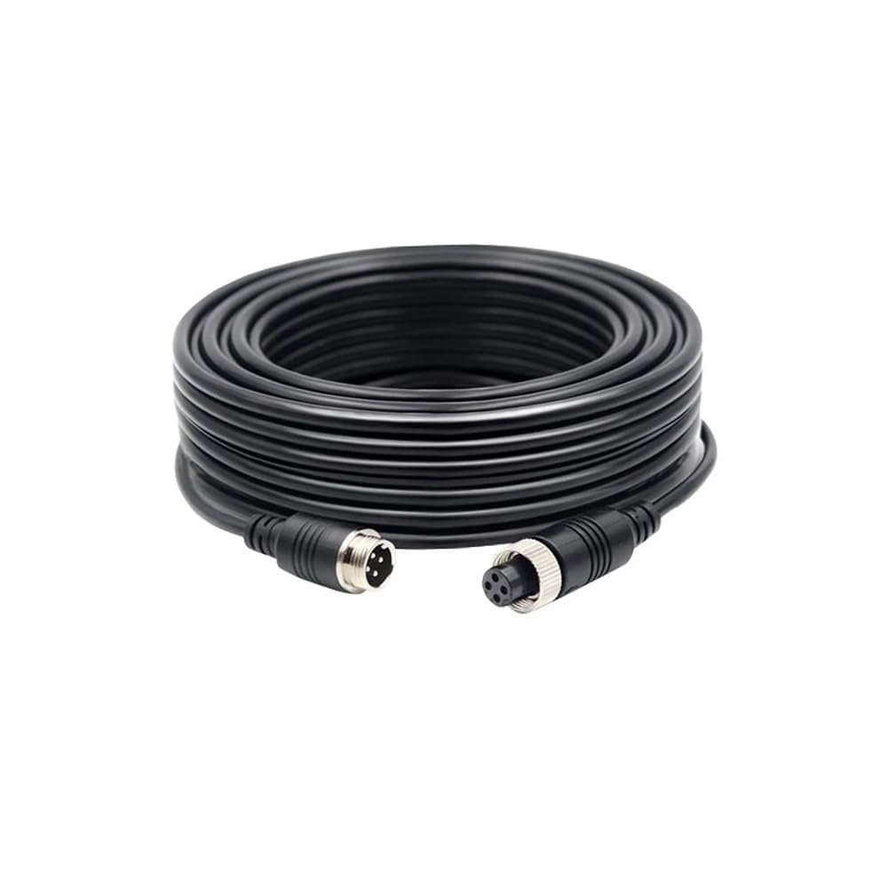 4-Pin Head Extension for Vehicle Camera Monitor Compatible with Double Shielded Audio Transmission Wire(15M)