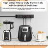 CCCEI Heavy Duty Surge Protector Power Strip 20 Amp Individual Switches. 6FT 12 Gauge Extension Cord with Multiple Outlets. Kitchen, Garage, Shop, Industrial Wall Mount Electric Extender, Black. view 3
