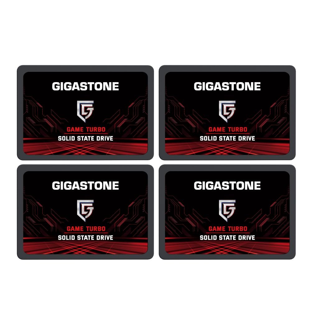 Gigastone SATA SSD 1TB (4-Pack) 2.5 inch SSD 550MB/s Upgrade Laptop PC Memory and Storage PS4 HDD Replacement 2.5" Internal Solid State Hard Drives SATA III SLC Cache 3D NAND Game Turbo Performance