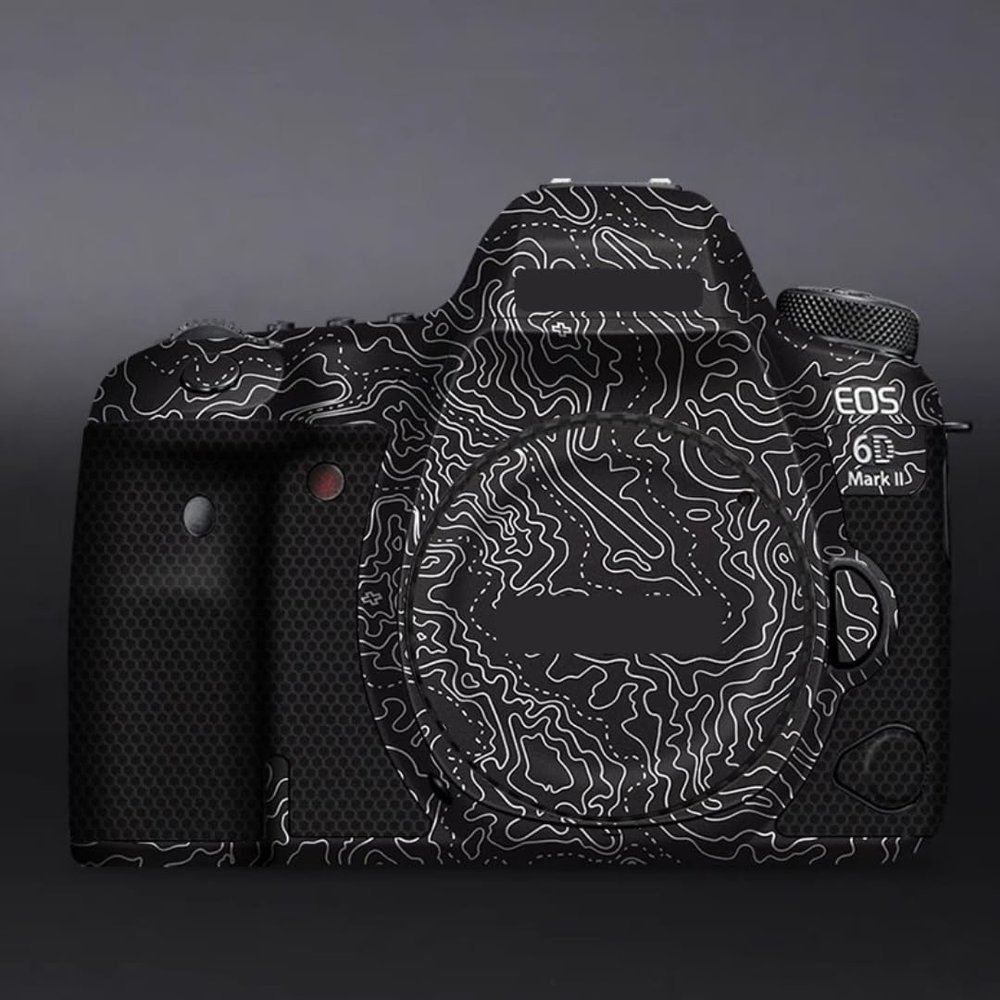 6DII Camera Cover Skin Sticker for Canon EOS 6D Mark II Anti-Scratch Protector Film Skin Protective Decoration and Wear Resistance(Contour Black White)