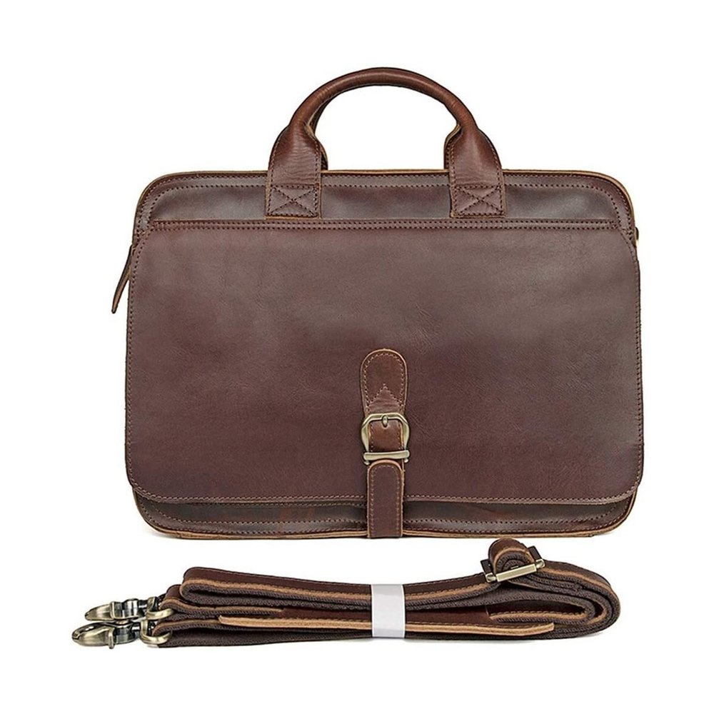 Laptop Briefcase Large Capacity, Dual Compartment Expandable 15.6" Laptop Portfolio Briefcase for Business(Dark Coffee)