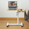 uhyOHF Portable Laptop Desk with Mouse Pad Rolling Computer Stand with Adjustable Height and Ergonomic Mobile Bedside Desk (Maple view 1
