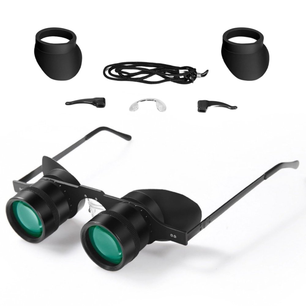 10X Binocular Glasses, Hands-Free Lazy Glasses, Easy Focus Binoculars for Bird Watching, Sports, Concerts, Theater, Opera, TV, Sight Seeing