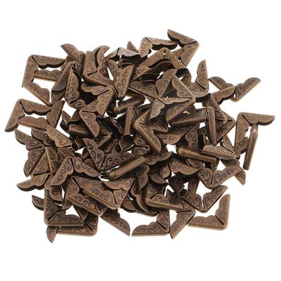 100 Pieces Vintage Decorative Metal Corner Protectors for Photo Albums Scrapbooks Books Bronze Antique Style 0.55 Inch