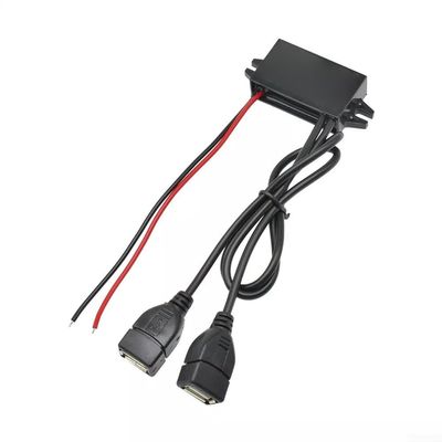 12V to 5V DC Converter Module with Dual USB Ports, 15W 3A Car Power Adapter for GPS, Dash Cam, Car Audio, MP3, LED Displays, Overcurrent and Overvoltage Protection, Wide Input 8-20V, Black