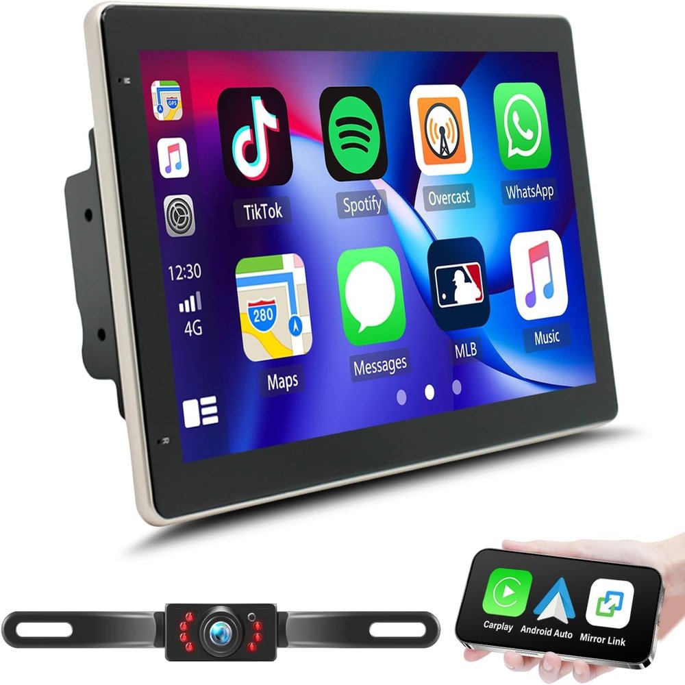 [2G+32G] Android 13 Car Radio for Chevrolet Silverado 1500 2000-2012,for Chevrolet Suburban 2500/3500 2000-2012 10 inch Touch Screen with Wireless Carplay/GPS/SWC/Bluetooth + AHD Backup Camera