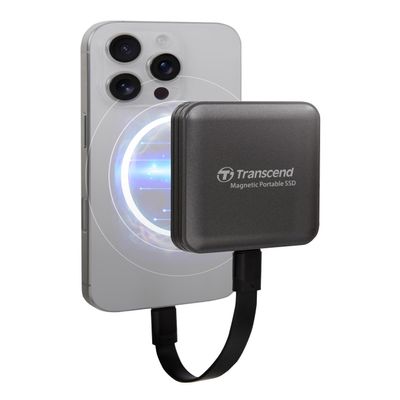Transcend ESD420 1TB Magnetic External SSD, Up to 2000MB/s, Supports Apple 4K ProRes HDR Record, MagSafe, iPhone17,16,15/iPad/Mac/Tablets/Windows/Android, USB 3.2 Gen2x2 20Gbps Portable USB-C SSD