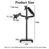 Laptop Floor Stand,Floor-Standing Dual Screen Lifting Stand,Portable Roller Steel Stand,Suitable for Home Outdoor Office view 2
