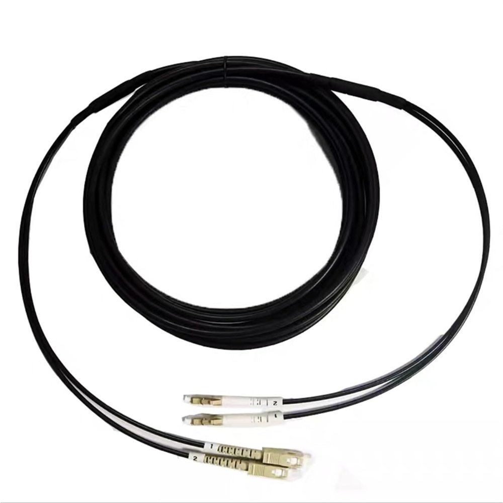 1-300m 2-Core OM3 TPU Armoured Fiber Optic Patch Cable for Outdoor(50m 1pc,FC-FC)