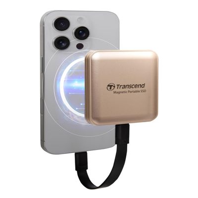Transcend ESD420 4TB Magnetic External SSD, Up to 2000MB/s, Supports Apple 4K ProRes HDR Record, MagSafe, iPhone15,16,17/iPad/Mac/Tablets/Windows/Android, USB 3.2 Gen2x2 20Gbps Portable USB-C SSD