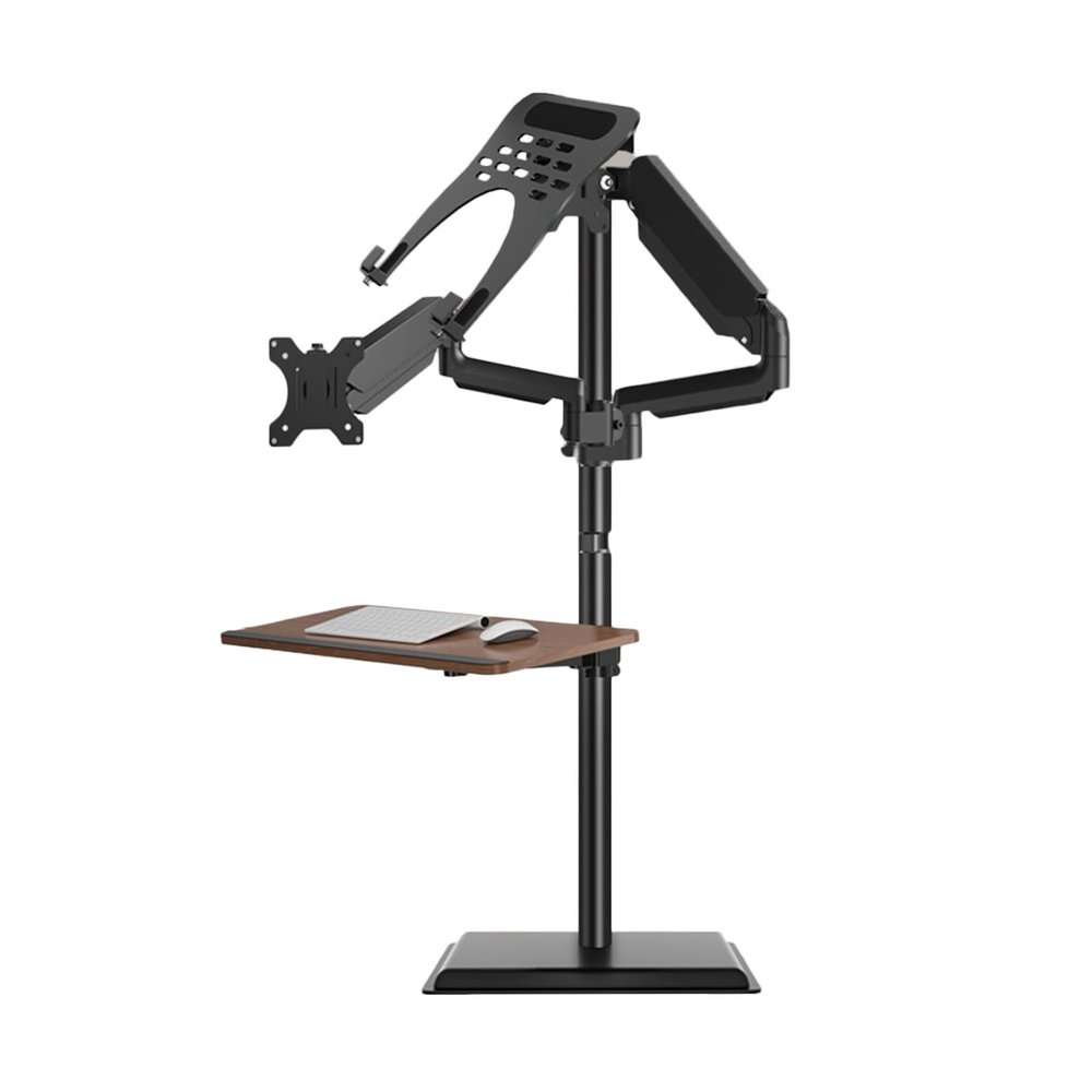 Laptop Floor Stand,Portable Ergonomic Computer Desk,Steel Floor-Standing Dual-Screen Stand,for Home Outdoor Office