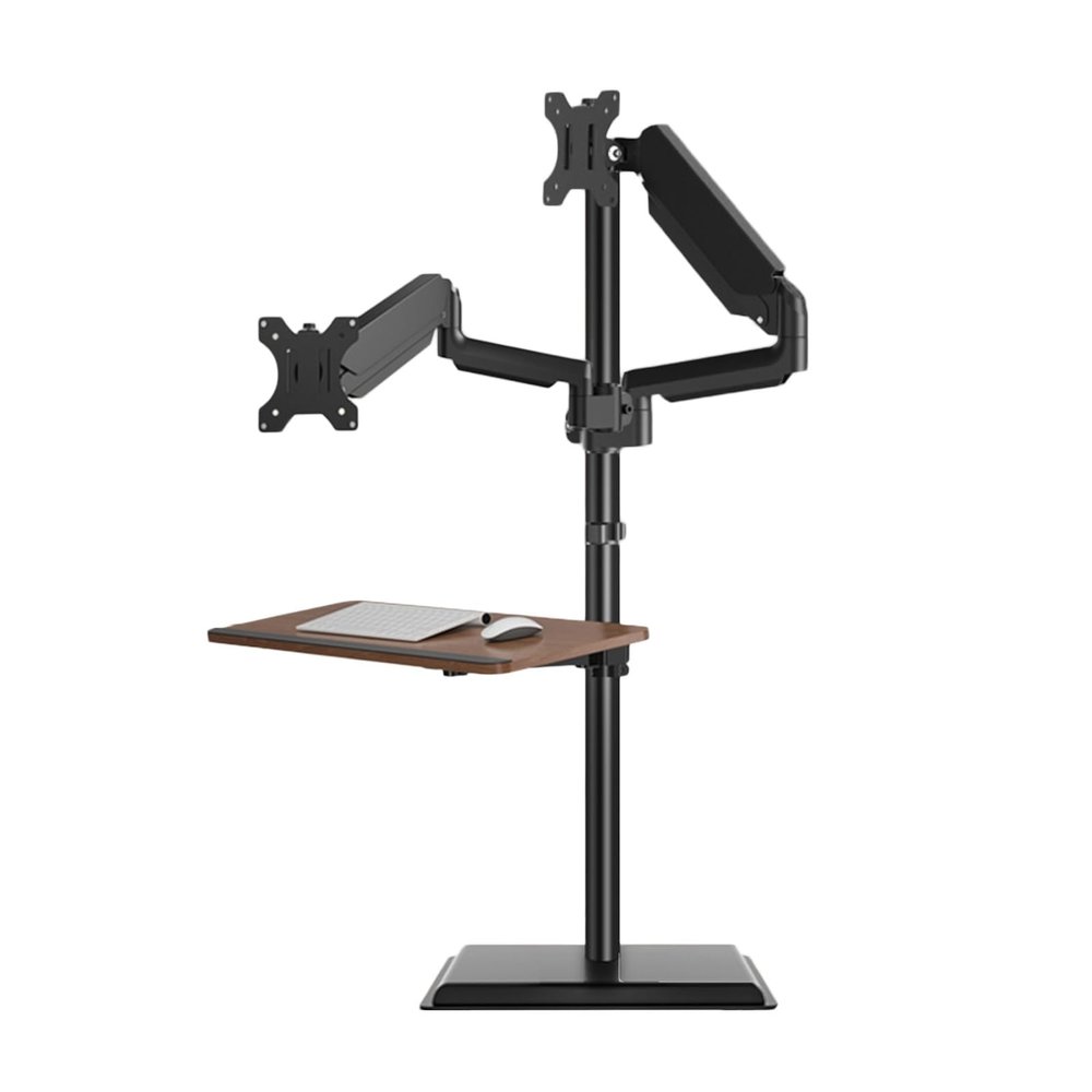 Laptop Floor Stand,Steel Floor Stand with Tray,Adjustable Dual-Screen Standing Desk,Suitable for Home Outdoor Office