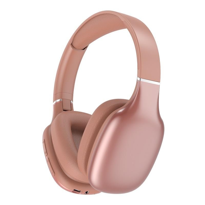 LY1638 Wireless Over Ear Bluetooth Headphones with Microphone - Wireless Headset -Noise Reduction - Bluetooth, Wired,Built in Micro SD for Travel, Home, Work TV,PC,Gaming,Cellphone (pink)