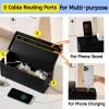 Cable Box - [142Pcs] Cable Management Kit, Medium Cord Hider Box to Conceal Power Strip Holder on Desk or Floor, Under Desk Cable Management Kit Cable Organizer Box, TV Cord Organizer Box, Black view 3