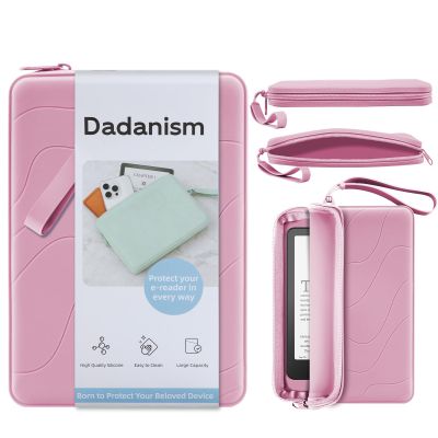 Dadanism 6-7 Inch Silicone Clutch for 7" Kindle Paperwhite and Kindle Colorsoft Signature Edition, 6" K-indle, Kobo, Nook E-Reader, Anti-Dust Coating Multi-Purpose Bag for Phone, Wallet, Pink
