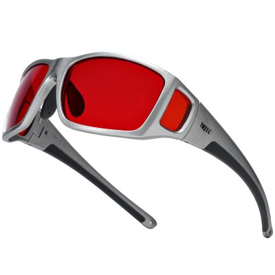 TIJN Sonia Red Sleep Glasses Orange Lens for Blue & Green Light Blocking,Dual AR Coating,Wraparound Frame for Gaming Screen
