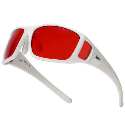 TIJN Sonia Red Sleep Glasses Orange Lens for Blue & Green Light Blocking,Dual AR Coating,Wraparound Frame for Gaming Screen