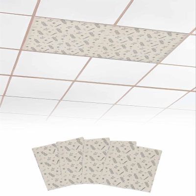 4 Pack Fluorescent Light Cover for Ceiling Lights, Black Beige Fall Magnetic Classroom Light Filters 4x2 Feet, Thanksgiving Autumn Leaves Elegant Pastoral Decorative Ceiling Shade Panel for Office