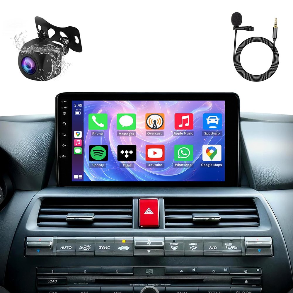 4G+64G for Honda Accord 8th 2008-2013 Android Bluetooth Car Radio, 10" Touchscreen Stereo with Wireless CarPlay, Android Auto, GPS Navi, WiFi/DSP/SWC, AHD Backup Camera
