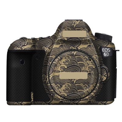 6D Anti-Scratch Camera Skin Wrap Sticker Vinyl Protective Film Body Protector Coat Decals Cover for Canon EOS 6D(Wave Gold)