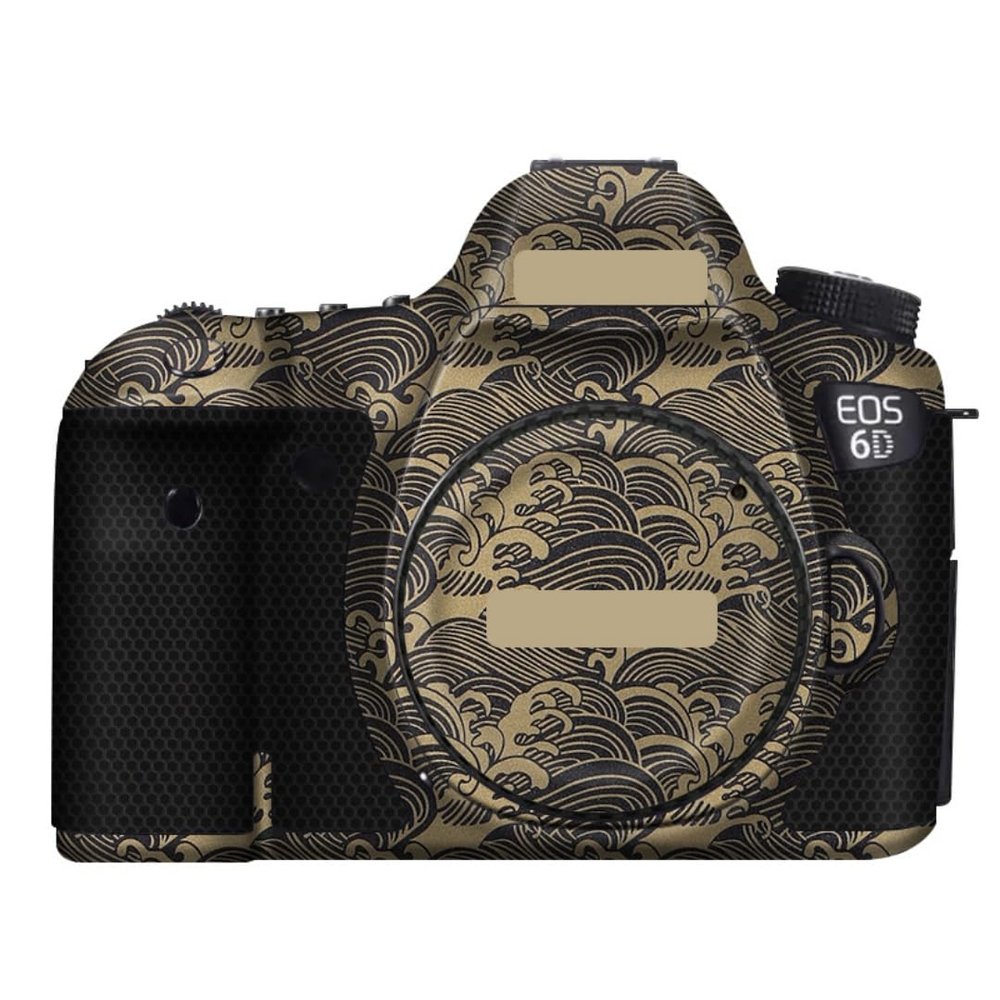 6D Anti-Scratch Camera Skin Wrap Sticker Vinyl Protective Film Body Protector Coat Decals Cover for Canon EOS 6D(Wave Gold)