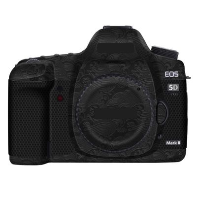 5DII Camera Skin Wrap Anti-Scratch Sticker Coat Vinyl Protective Film Body Protector Decals Cover for Canon EOS 5D Mark II (Wave Black)