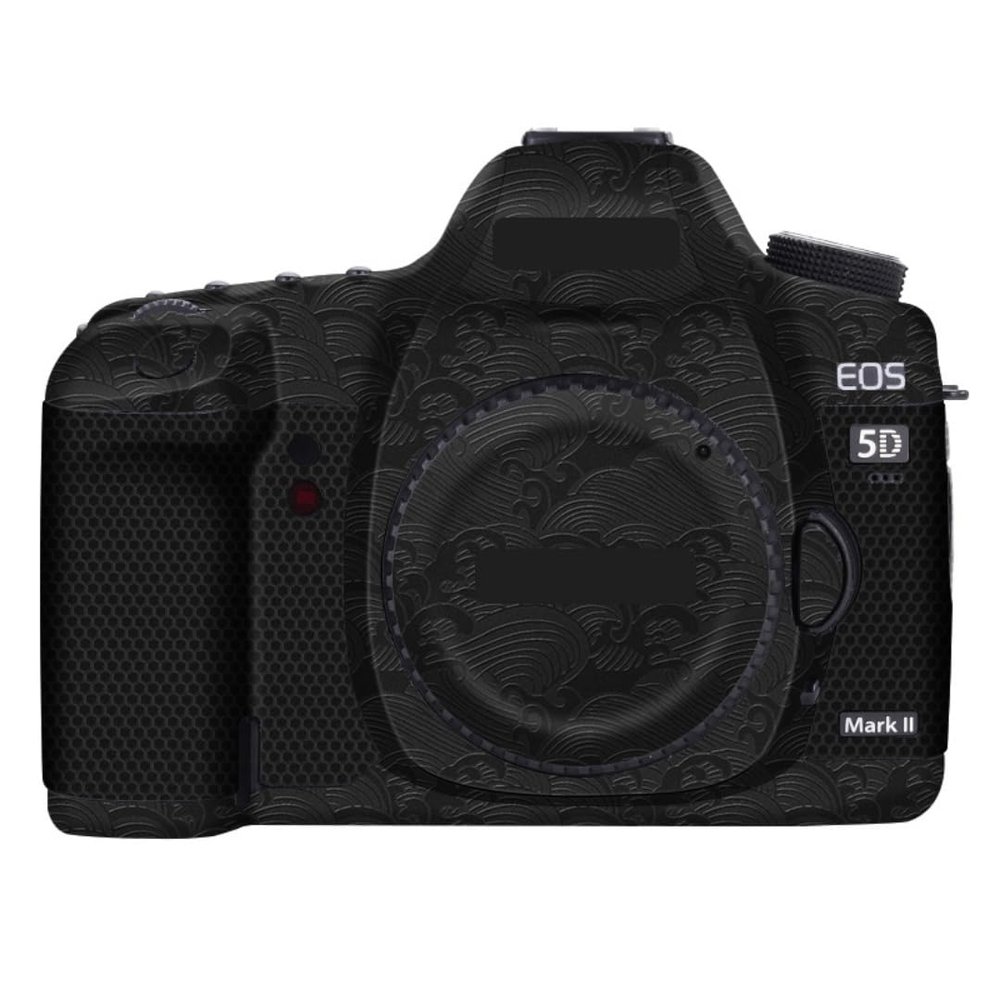 5DII Camera Skin Wrap Anti-Scratch Sticker Coat Vinyl Protective Film Body Protector Decals Cover for Canon EOS 5D Mark II (Wave Black)