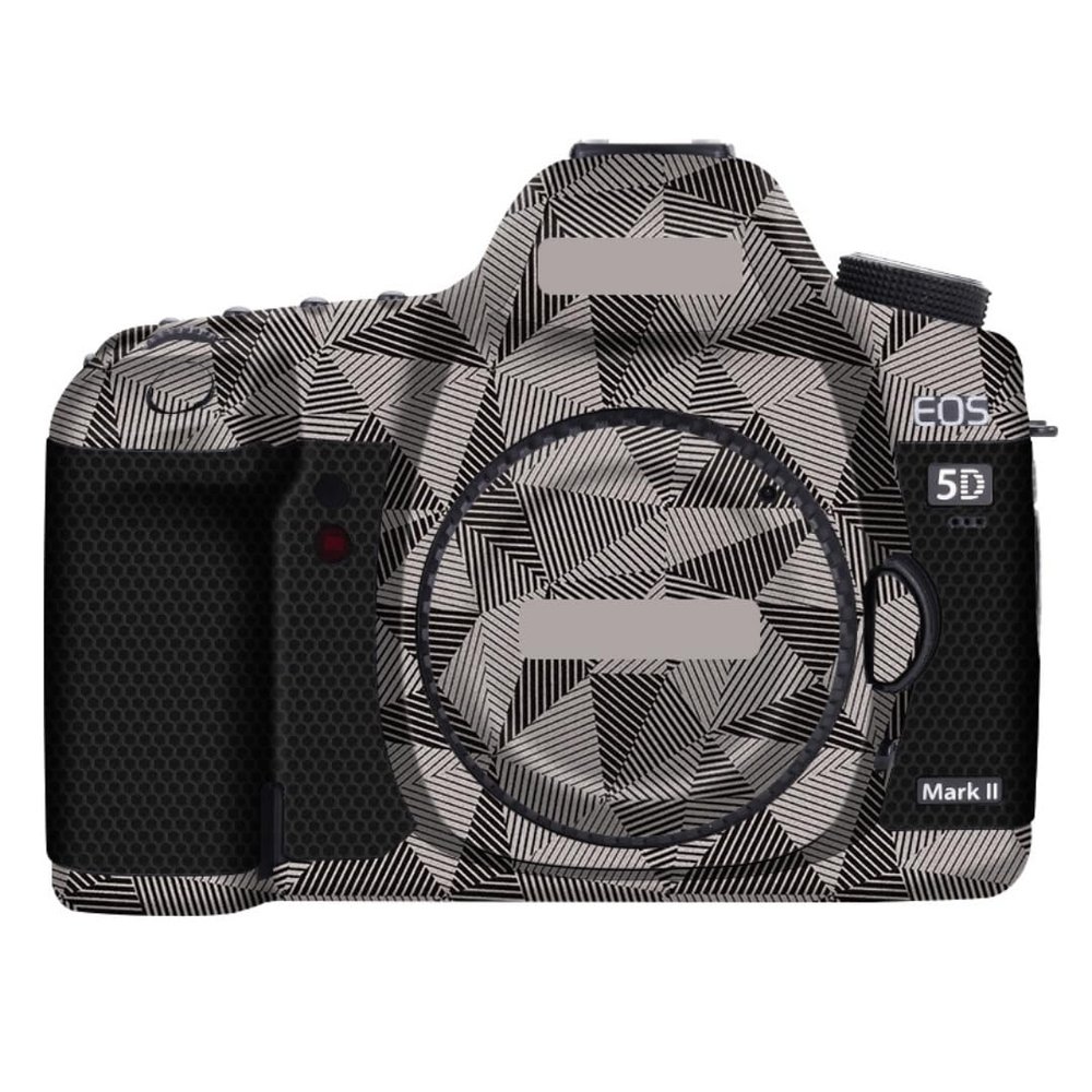 5DII Camera Skin Wrap Anti-Scratch Sticker Coat Vinyl Protective Film Body Protector Decals Cover for Canon EOS 5D Mark II (Triangle Titanium)