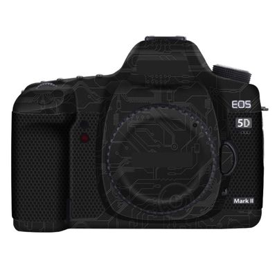 5DII Camera Skin Wrap Anti-Scratch Sticker Coat Vinyl Protective Film Body Protector Decals Cover for Canon EOS 5D Mark II (Circuit Black)