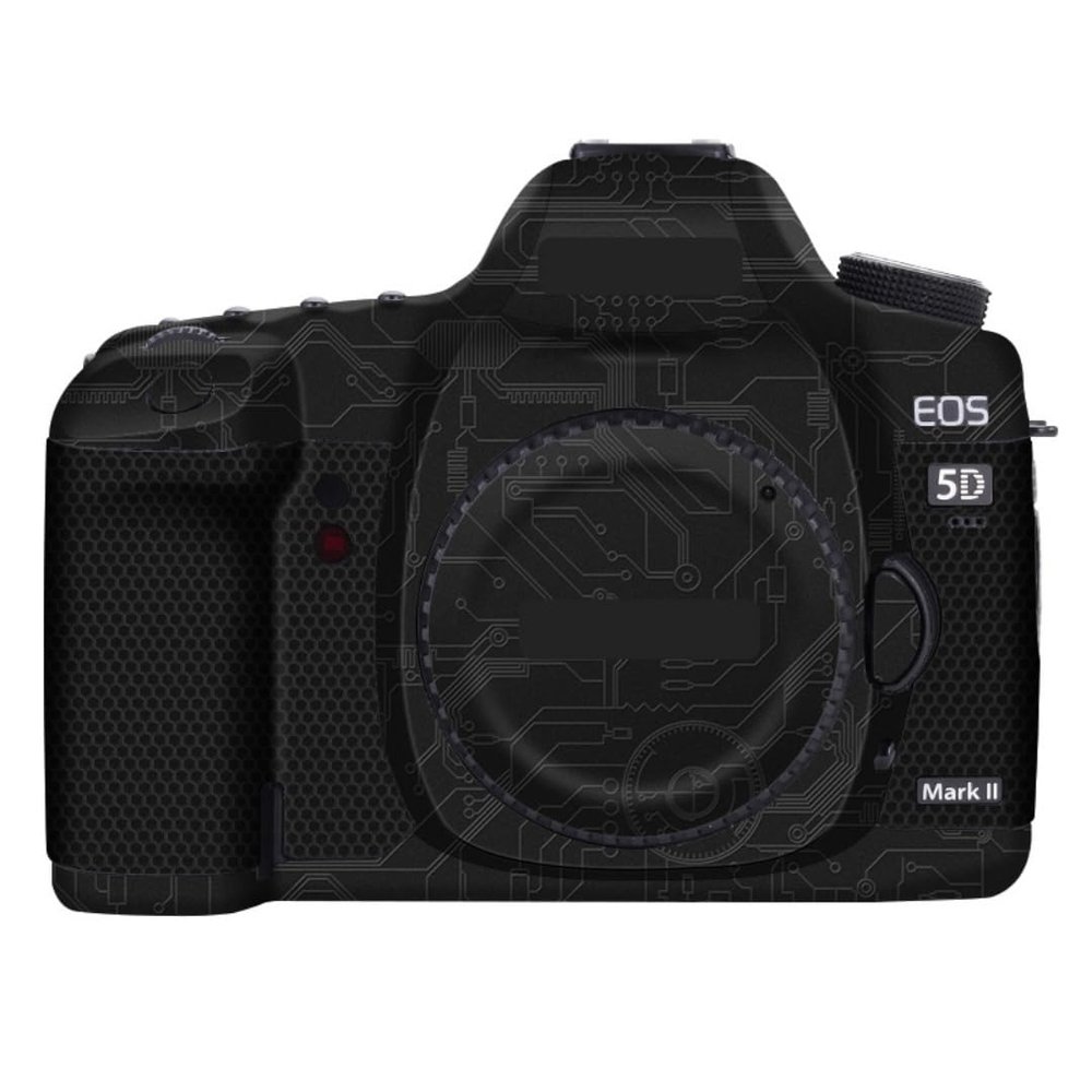 5DII Camera Skin Wrap Anti-Scratch Sticker Coat Vinyl Protective Film Body Protector Decals Cover for Canon EOS 5D Mark II (Circuit Black)
