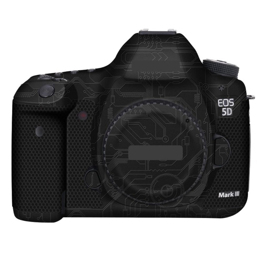 5DIII Anti-Scratch Camera Cover Skin Sticker for Canon EOS 5D Mark III Camera Protector Film Skin Decals(Circuit Black)