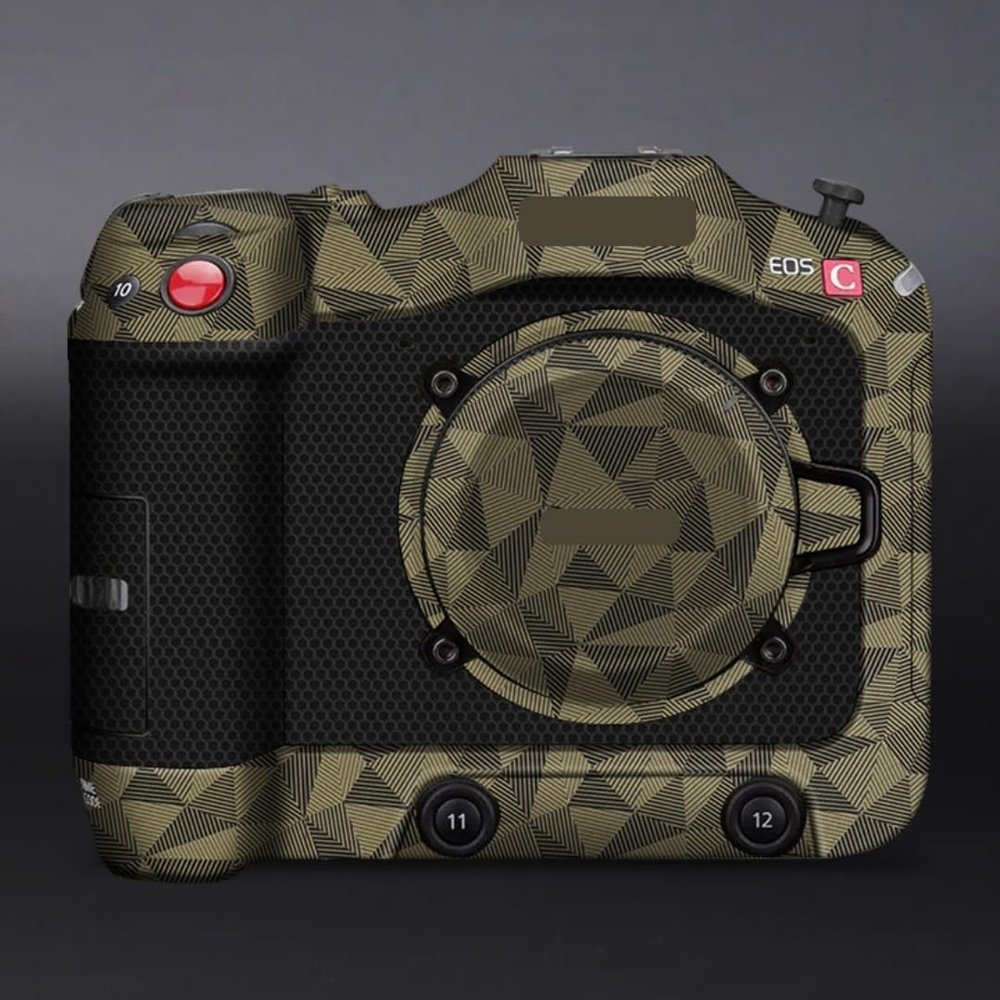 C 70 Anti-Scratch Camera Skin for Canon EOS C70 Vinyl Wrap Cartoon Film Body Protector Coat Photography Accessories Sticker(Triangle Gold)