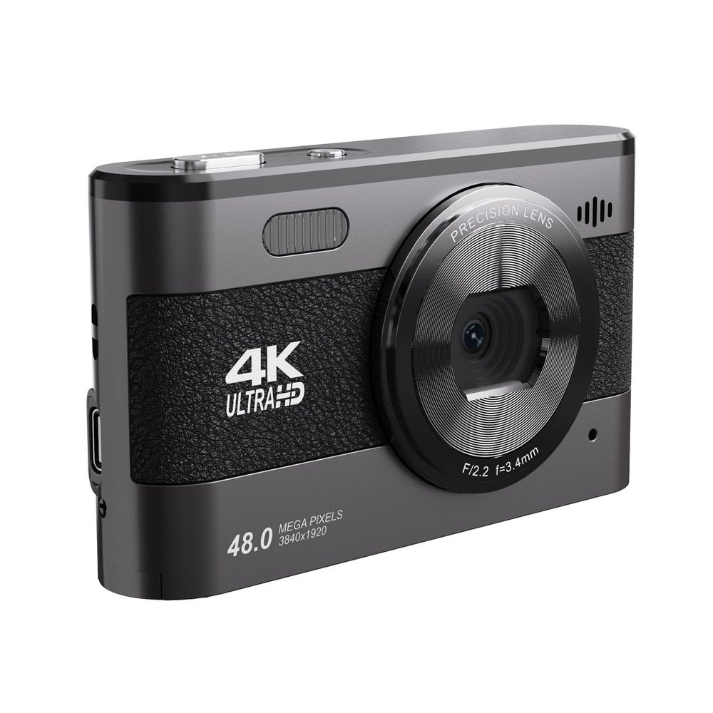 Bewinner 4K Digital Camera for Photography, 48MP Vlogging Camera with 3" Screen, LED Fill Light, 18x Zoom Retro Compact Travel Video Cameras for Beginner (Black)