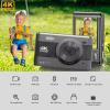Bewinner 4K Digital Camera for Photography, 48MP Vlogging Camera with 3" Screen, LED Fill Light, 18x Zoom Retro Compact Travel Video Cameras for Beginner (Black) view 2