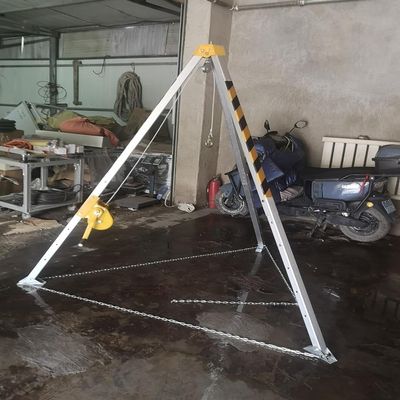 GDMEPMU Heavy Duty Aluminum Alloy Tripod Kit for Confined Space Rescue - Self Locking Hand Winch (1200/1800/2600 LBS) with Safety Belt Emergency Recovery System