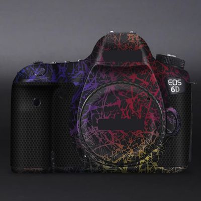 6D Anti-Scratch Camera Skin Wrap Sticker Vinyl Protective Film Body Protector Coat Decals Cover for Canon EOS 6D(Splash Rainbow Black)