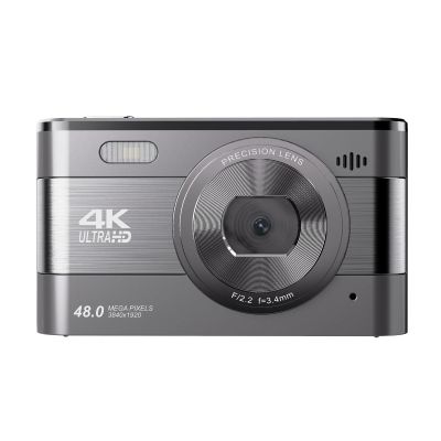 Bewinner 4K Digital Camera for Photography, 48MP Vlogging Camera with 3" Screen, LED Fill Light, 18x Zoom Retro Compact Travel Video Cameras for Beginner (Silver Gray)