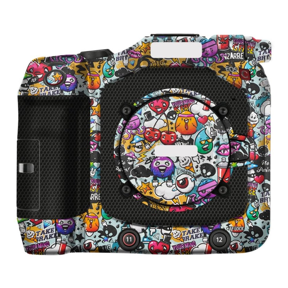 C 80 Premium Camera Premium Sticker Protective Film Anti-Scratch Skin for Canon EOS C80(Graffiti White)