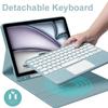 AnMengXinLing Keyboard Case for iPad 9th/8th/7th Generation 10.2 Inch with Pencil Holder, Magnetic Detachable Keyboard with Multi-Touch Trackpad for iPad 10.2 2021/2020/2019,Blue view 3