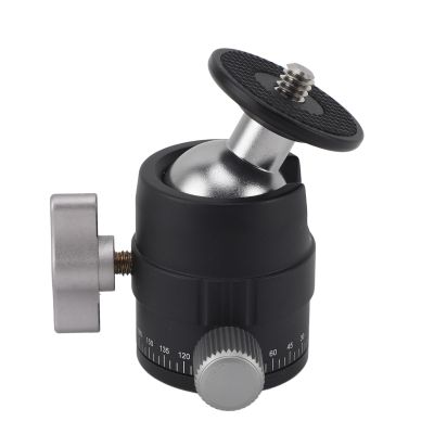 Hamwesh Tripod Ball Head, Aluminum Alloy 360 Degree Swivel Ball Head with 1 Screw Thread Base 4 Screw for Camera Mirrorless Fill Light Mirrorless