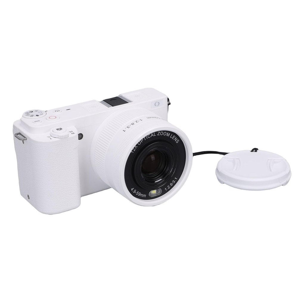 Bewinner 4K Digital Camera for Photography, 64MP Vlogging Camera with 3" Flip Screen, LED Fill Light, 20x Zoom Anti Shake Mirrorless Video Cameras for Beginner (White)