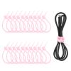 uxcell 20 Pcs Silicone Ties Bag Clip, 8.5 Inch Multi Purpose Silicone Zip Ties Reusable Rubber Zip Tie, Cable Strap Cord Organizer for Home Office Food Bag Wires Cables, Pink view 1